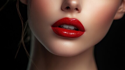 Fototapeta premium studio photo Gorgeous Cosmetic fashion model lipstick