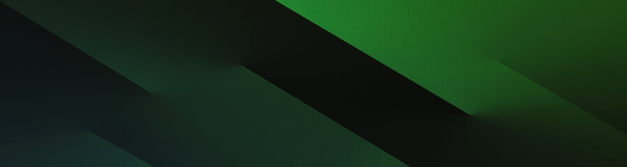 Black dark green emerald abstract background. Geometric shape. Diagonal line stripe angle. Color gradient. Modern futuristic. Colorful bright light metallic. Wide banner. 