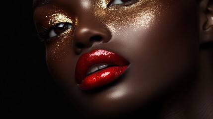 Fototapeta premium studio photo Gorgeous Cosmetic fashion model lipstick