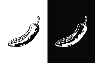 Chilly icon vector on White Background ,Vector Art Illustration on white background.