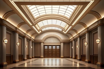 Ultra Detailed High-Resolution Art Deco Interior Design with Luxurious Ornate Details
