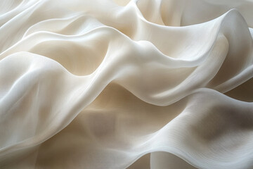 Obraz premium Elegant white fabric draping softly on a surface
