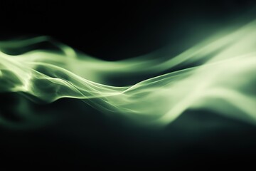 Abstract Green Smoke Waves Elegant Swirling Texture Background Design