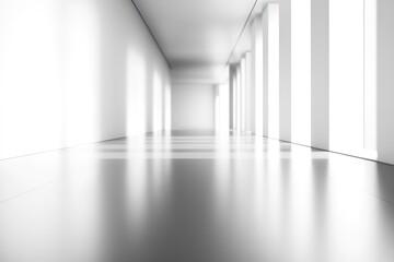 Modern Minimalist White Corridor Interior Design Bright, Clean, and Spacious Architecture