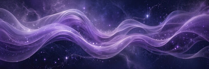 Obraz premium Astral Veils: Cosmic Purple Waves