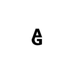 A bold black logo featuring the stylized and intertwined letters A and G, forming a strong, modern, and combined initial symbol.
