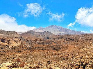 volcanic landscape in central Tenerife in the Canary Islands