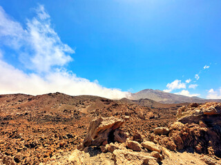 volcanic landscape in central Tenerife in the Canary Islands