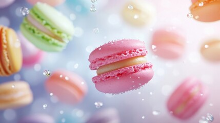 Obraz premium colorful macaroons on a table