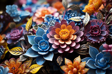 In realm of artistic expression, concept of harmonious convergence between ethereal human intellect and realm of nature, as exquisitely intricate patterns adorning papercut designs serve as a testamen