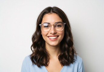 Obraz premium Portrait of a young woman wearing glasses