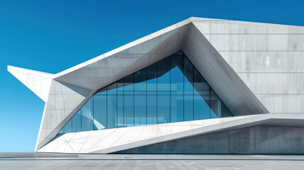 Minimalistyczna nowoczesna architektura z geometrycznymi kształtami