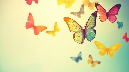 Obraz premium Playful butterflies dancing in air nature scene colorful display serene environment close-up view beauty of wildlife