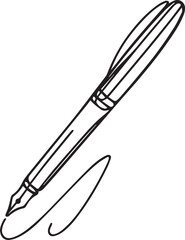 A Pen Continuous Line Art Drawing – Black Vector
