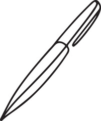 A Pen Continuous Line Art Drawing &ndash; Black Vector