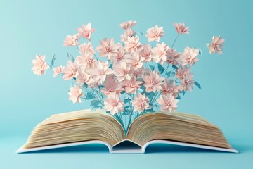 Unique concept art combining literature and creativity through colorful origami.