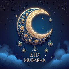 Eid Mubarak Festive Poster Design – Islamic Celebration, Elegant & Modern Style