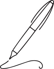 A Pen Continuous Line Art Drawing – Black Vector