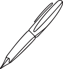 A Pen Continuous Line Art Drawing – Black Vector