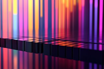 Table and bar graph of stock exchange market indices animation. Abstract animated 4k video background