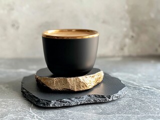 Coffee in Black Cup