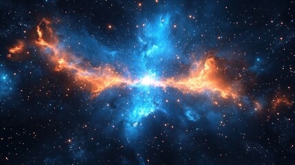 Cosmic nebula explosion in deep space