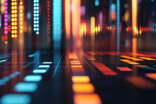 Table and bar graph of stock exchange market indices animation. Abstract animated 4k video background