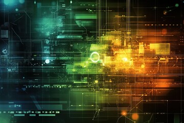 Fototapeta premium technical financial graph on technology abstract background