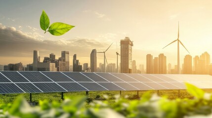 solar panels and wind turbines