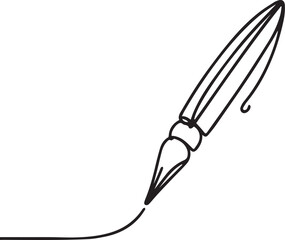 A Pen Continuous Line Art Drawing &ndash; Black Vector