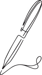 A Pen Continuous Line Art Drawing – Black Vector