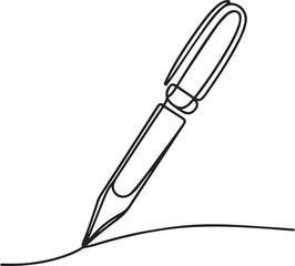 A Pen Continuous Line Art Drawing – Black Vector