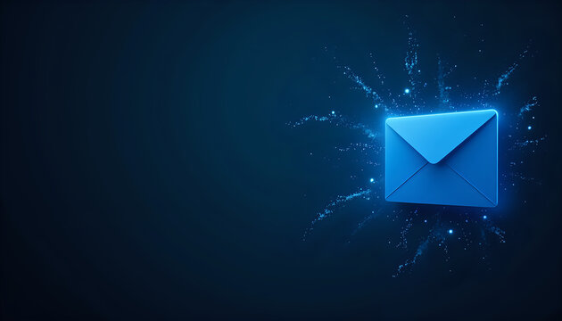 a blue envelope with fireworks in the background