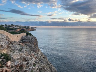 Beautiful blue sky at Mallorca beach