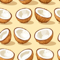 Creative Abstract Composition of Coconut in Chaos Style with High Detail