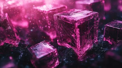 Blockchain-Inspired Background with Translucent Geometric Patterns