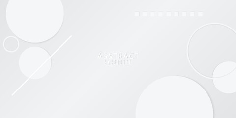 White geometric abstract background overlap layer on bright space with lines effect decoration. Modern graphic design element circles style concept for banner.