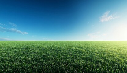 Fototapeta premium green field and blue sky