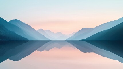 Fototapeta premium Serene Mountain Lake Reflection at Sunset. (7)