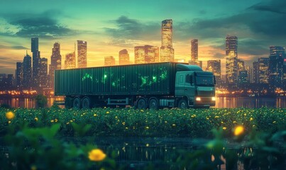 Obraz premium sunset over the river