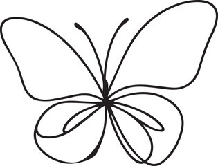 Butterfly Continuous Line Art Vector