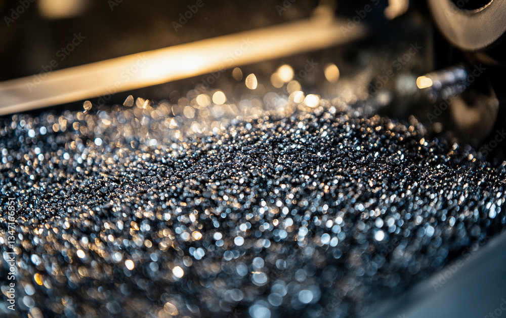Aufkleber close-up view of palladium metal being processed for manufacturing generative ai