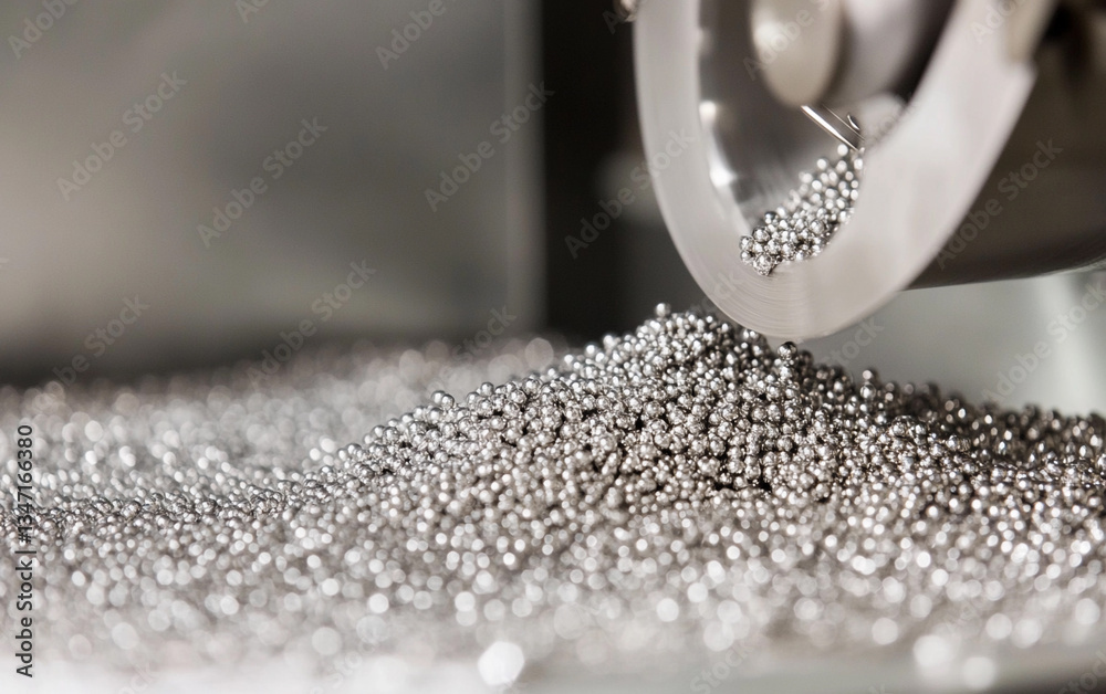 Poster close-up view of palladium metal manufacturing process generative ai