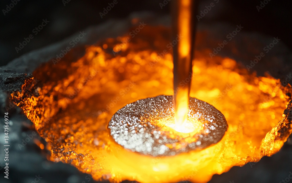 Poster Process of creating osmium in a high-temperature furnace Generative AI