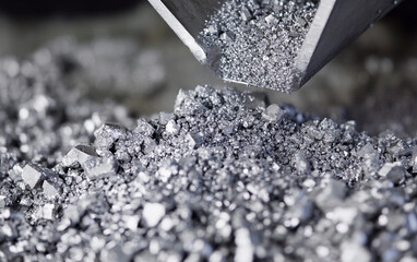 Close-up view of scandium production process in a lab Generative AI