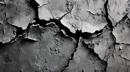 Gray Concrete Wall Texture with Cracks and Stains for Design Use