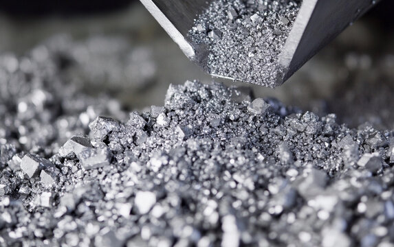 Close-up view of scandium production process in a lab Generative AI