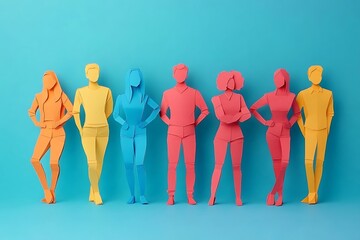 Colorful Diverse People Illustration Teamwork and Equality