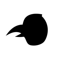 black silhouette of bird head