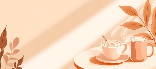 A cozy café website banner with warm tones and space for daily specials